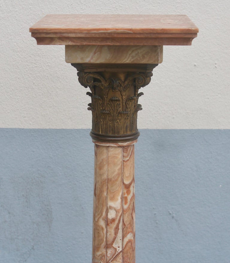 Late 19th Century French 19th Century Onyx and Ormolu Neoclassical Pedestal For Sale