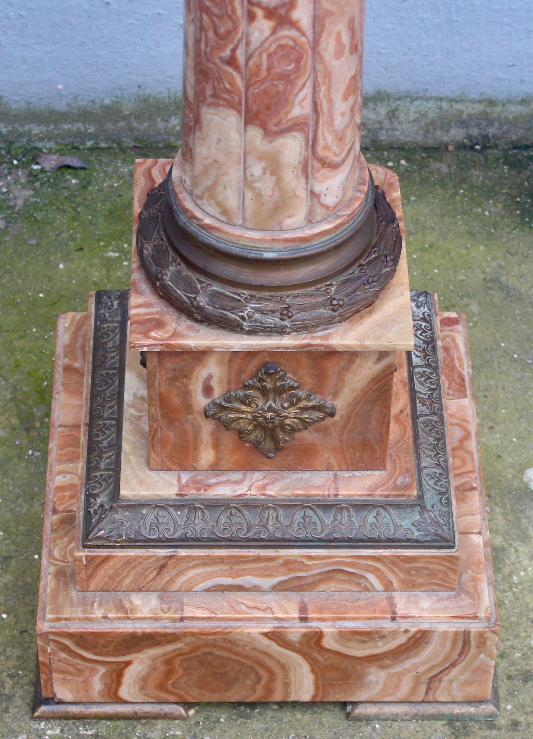 French 19th Century Onyx and Ormolu Neoclassical Pedestal 3