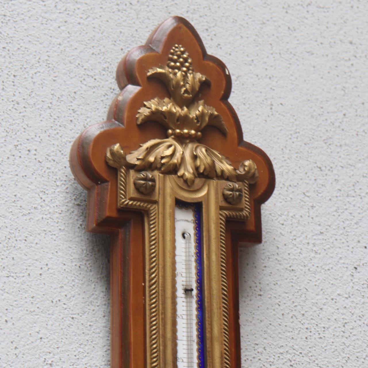 Louis XVI A French 19th Century Ormolu Barometer and Thermometer by Eugène Hazart Paris