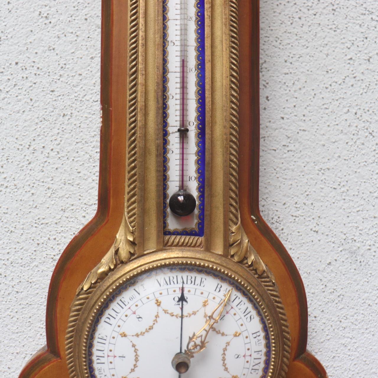 Late 19th Century A French 19th Century Ormolu Barometer and Thermometer by Eugène Hazart Paris