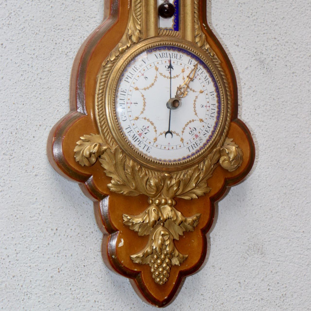 A French 19th Century Ormolu Barometer and Thermometer by Eugène Hazart Paris 2