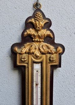 French 19th Century Ormolu Barometer and Thermometer by Henry Dasson