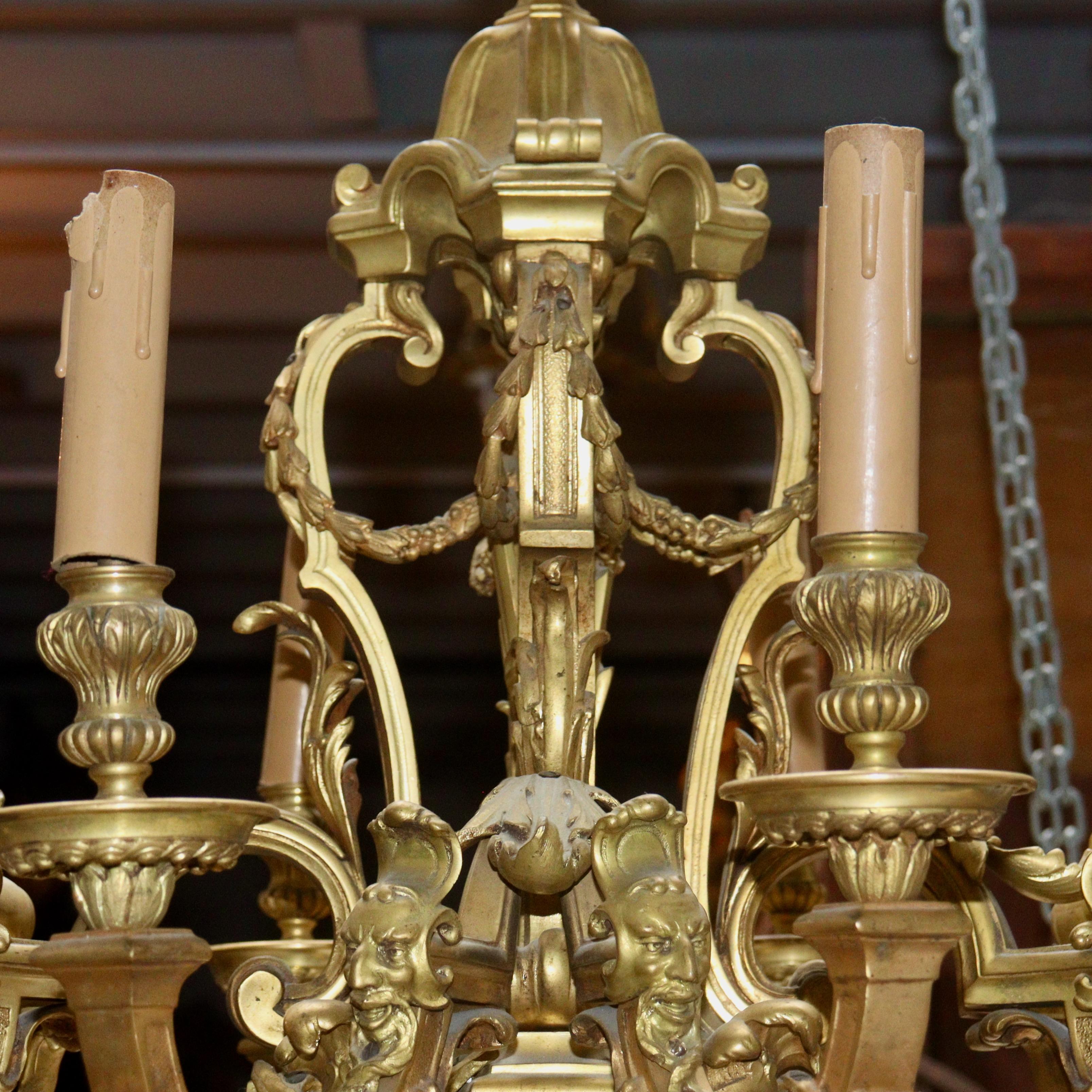 French 19th Century Ormolu Chandelier After André-Charles Boulle 2