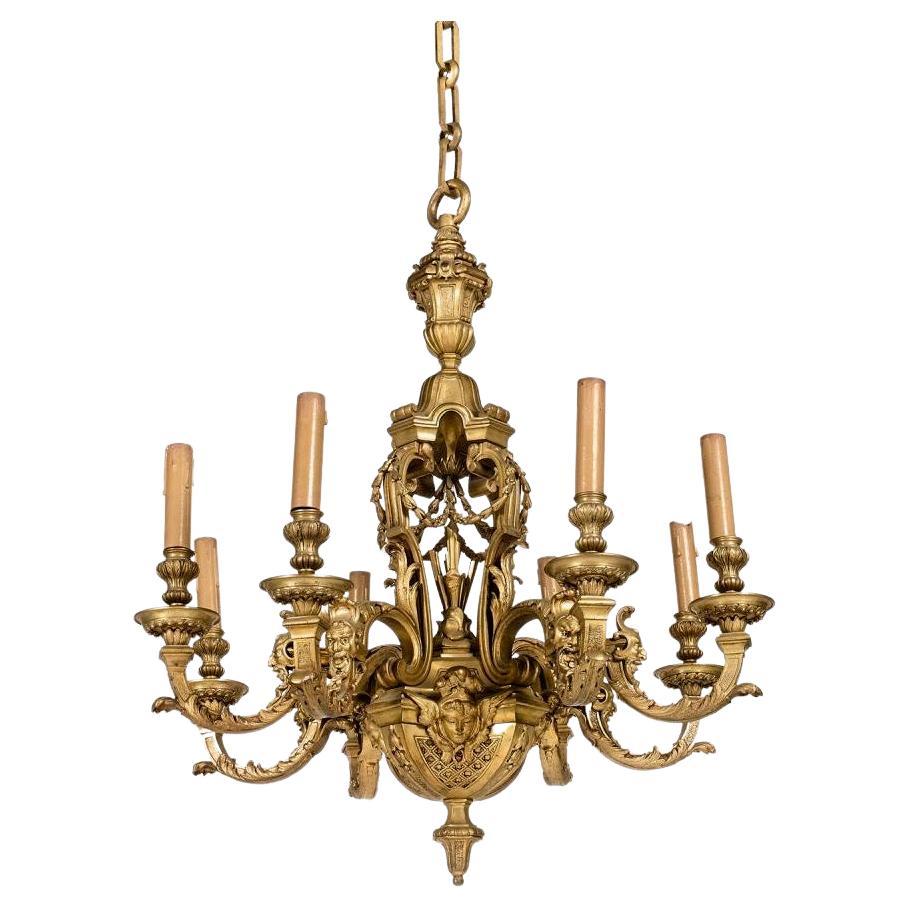 French 19th Century Ormolu Chandelier After André-Charles Boulle