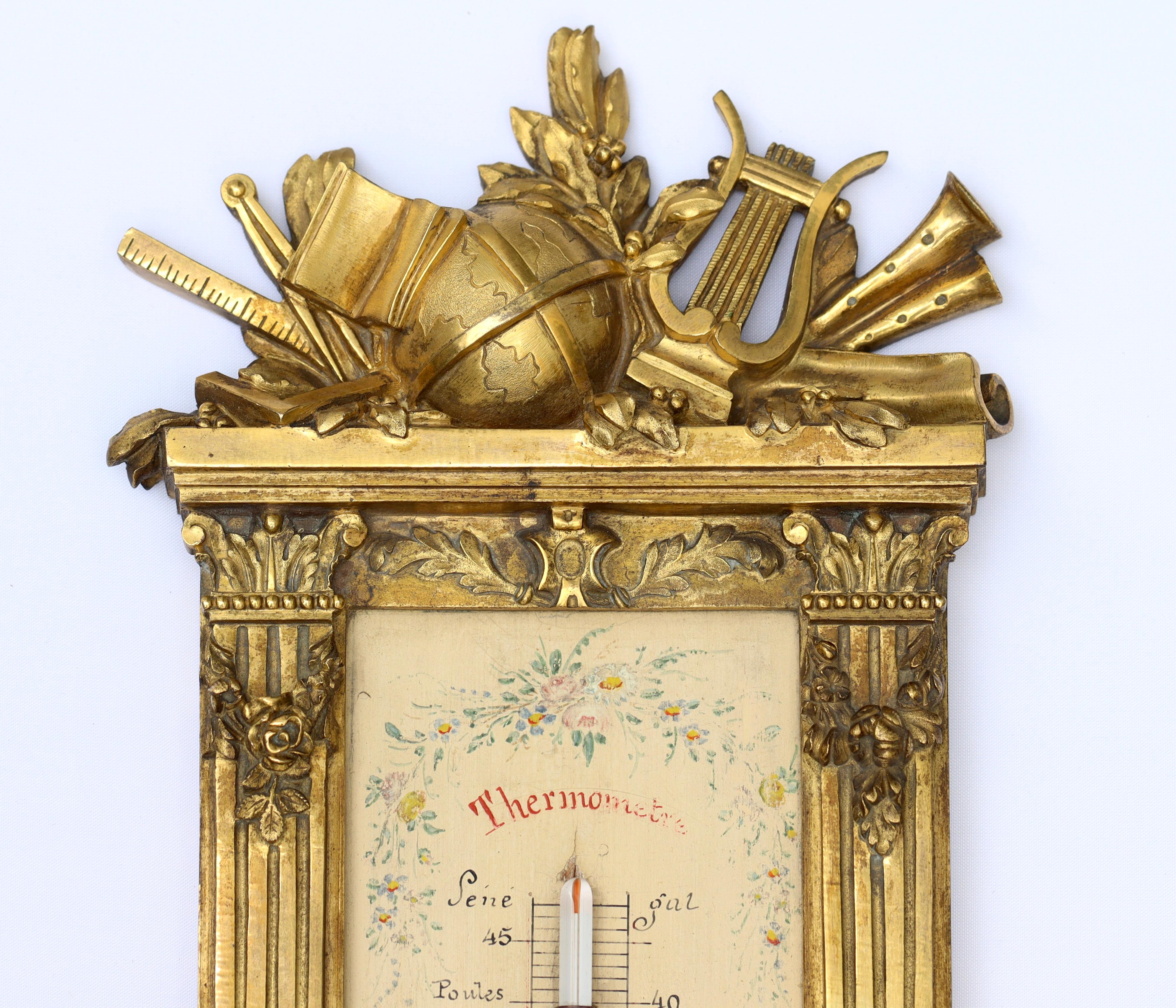 Louis XVI A French 19th Century Ormolu Thermometer circa 1880