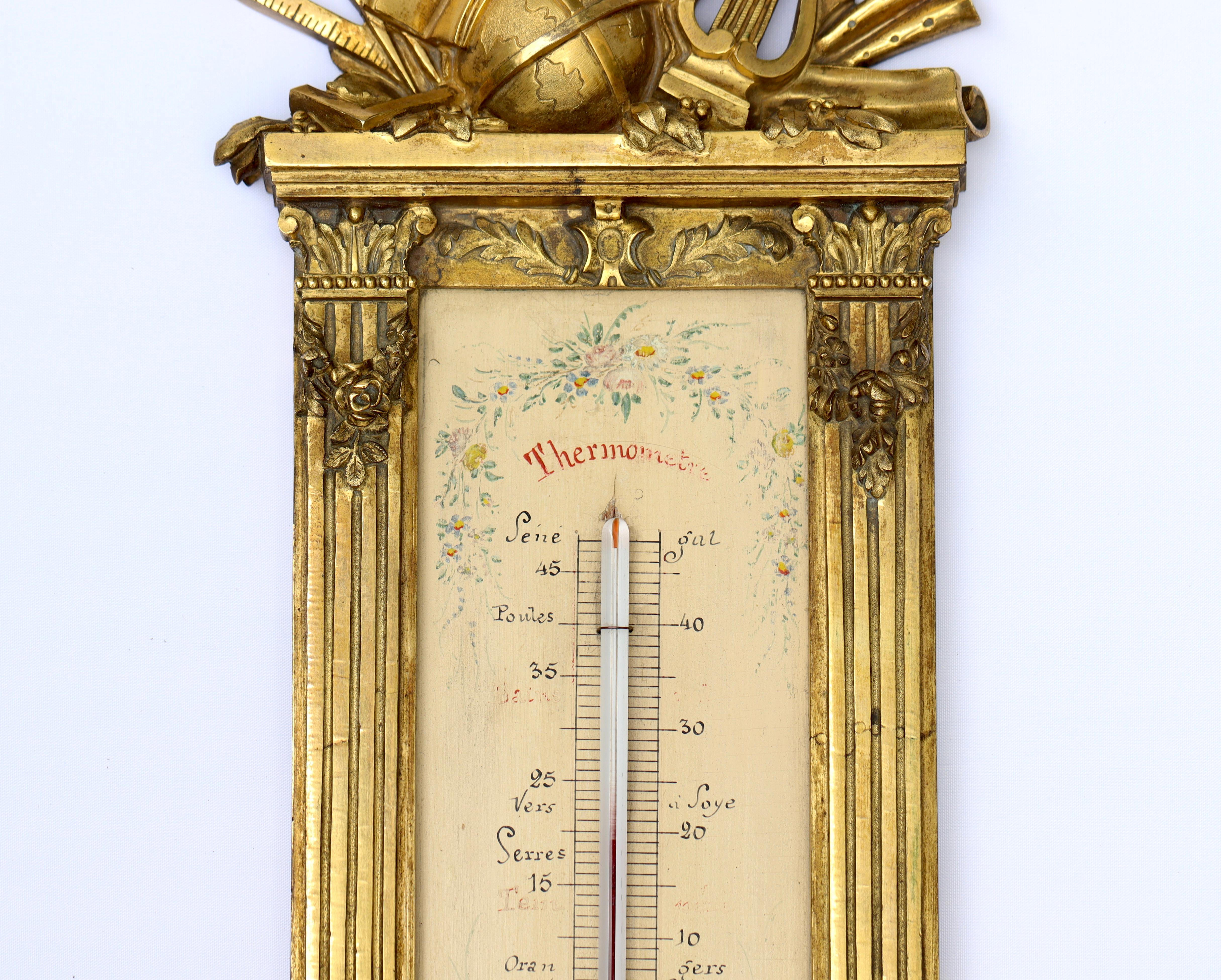 Gilt A French 19th Century Ormolu Thermometer circa 1880