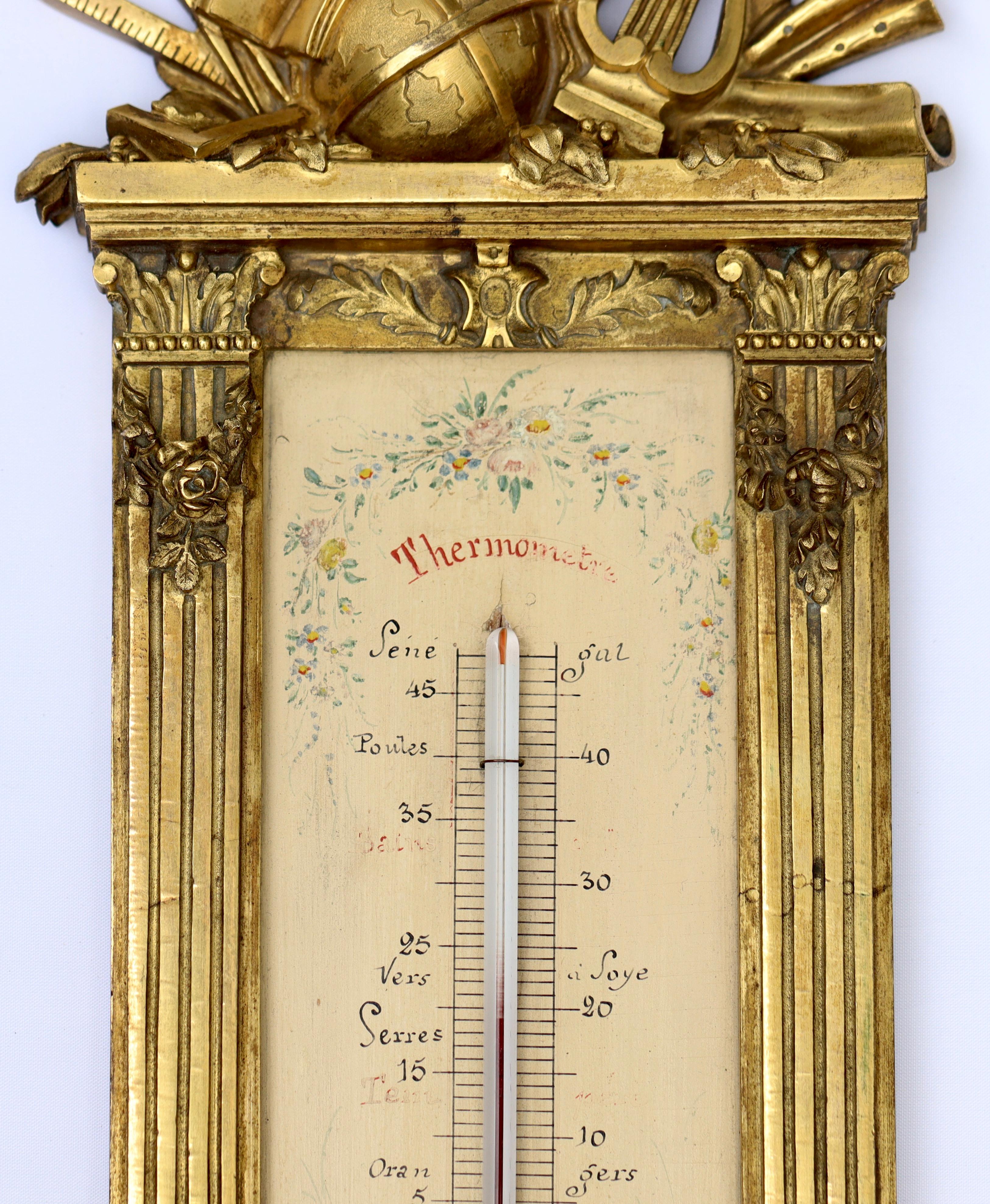 A French 19th Century Ormolu Thermometer circa 1880 In Good Condition In Saint-Ouen, FR