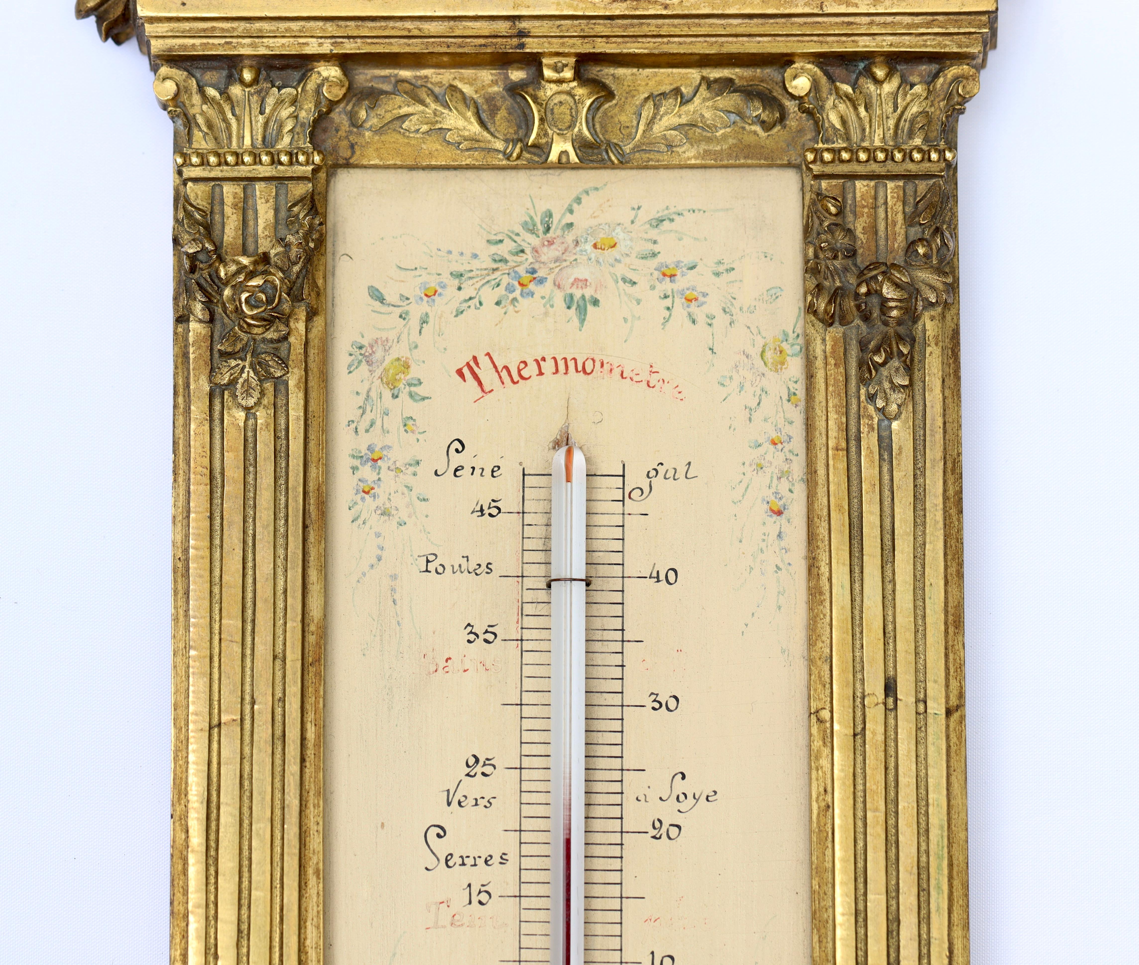 Late 19th Century A French 19th Century Ormolu Thermometer circa 1880