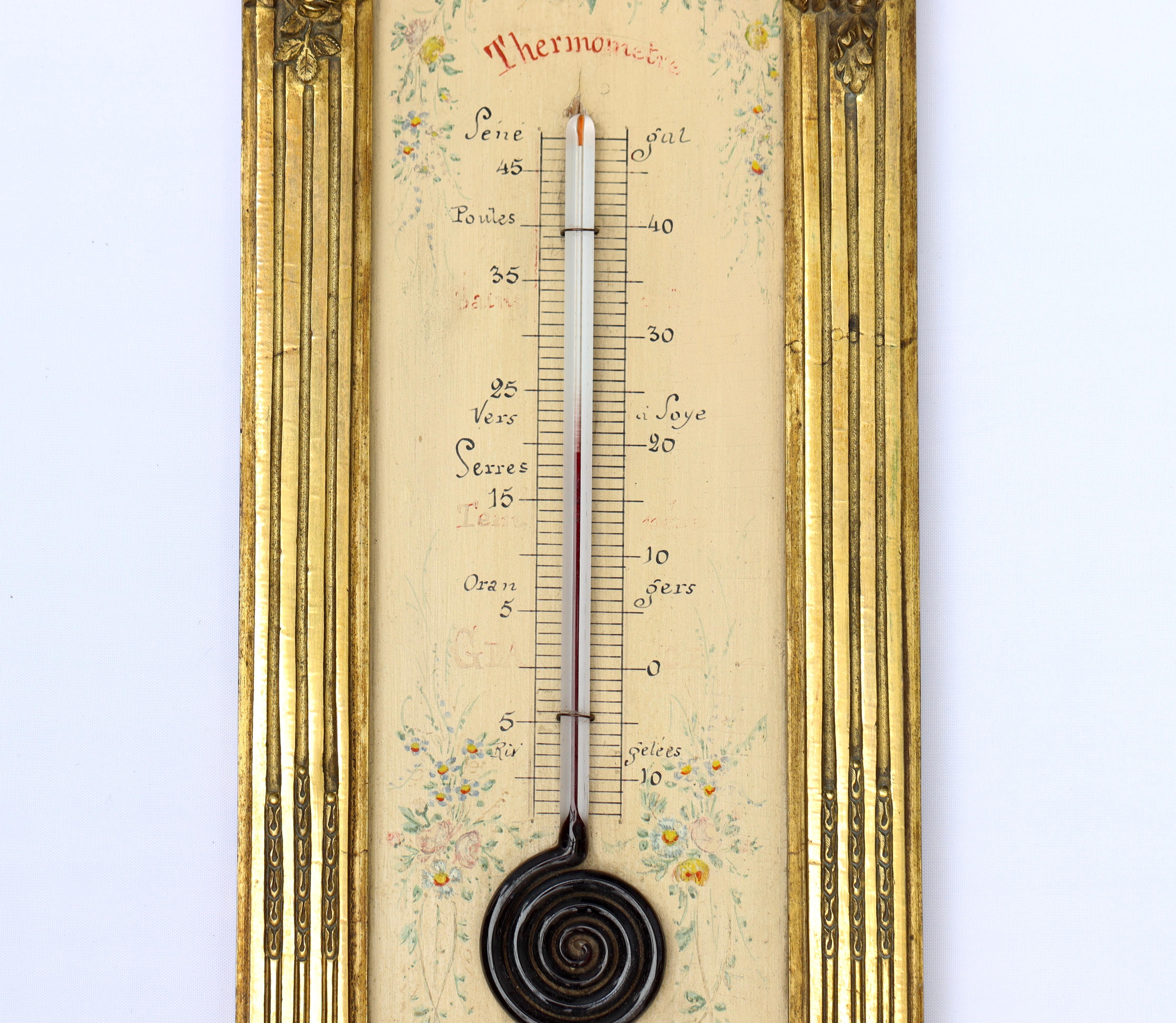 A French 19th Century Ormolu Thermometer circa 1880 1