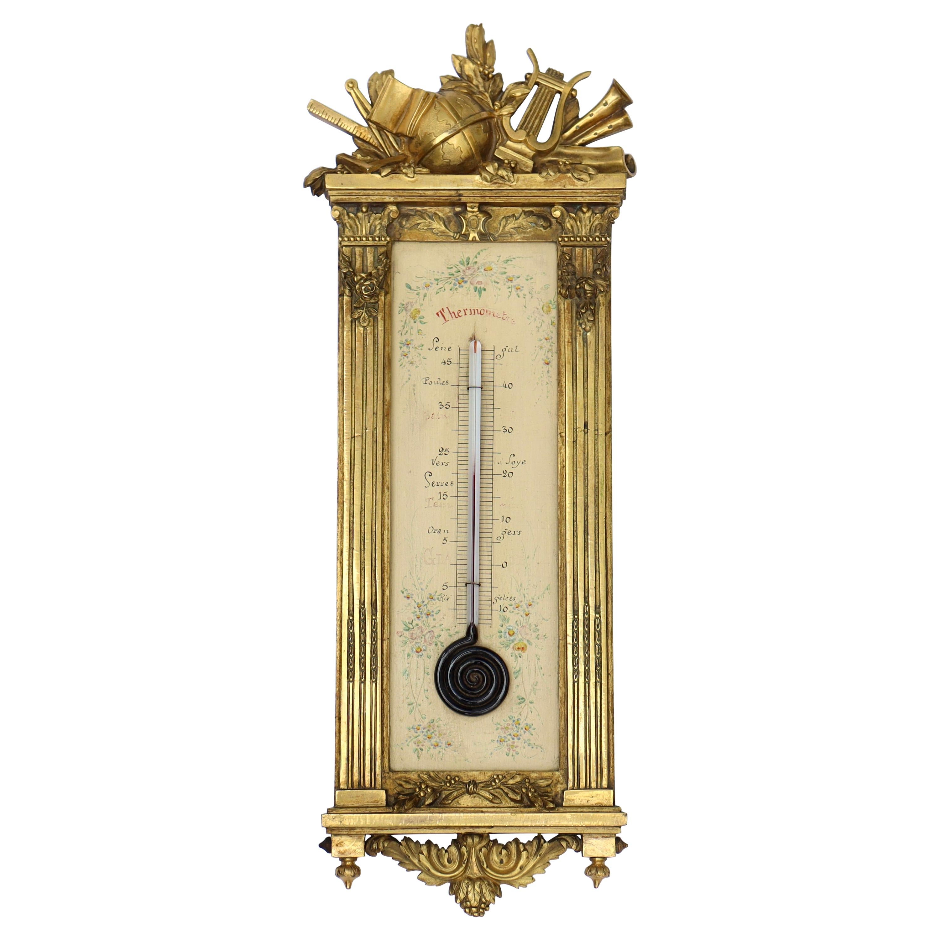 A French 19th Century Ormolu Thermometer circa 1880