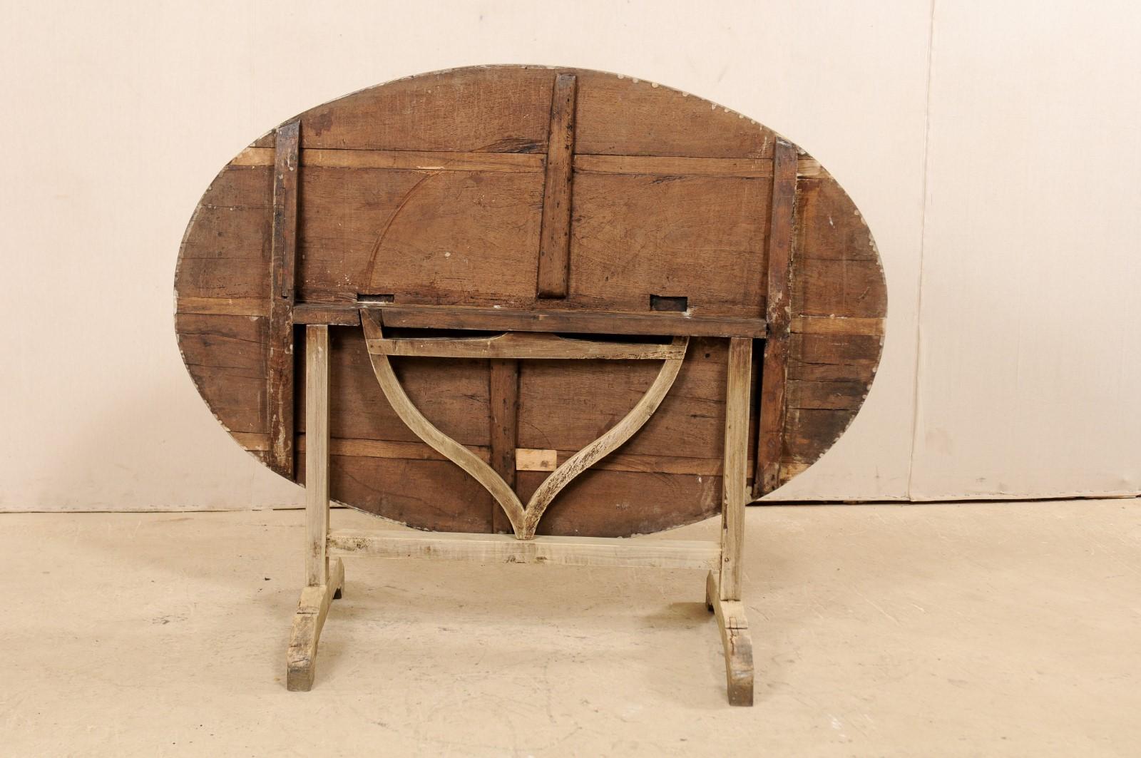 French 19th Century Oval-Shaped Wine Tasting Tilt-Top Table 7