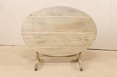 French 19th Century Oval-Shaped Wine Tasting Tilt-Top Table