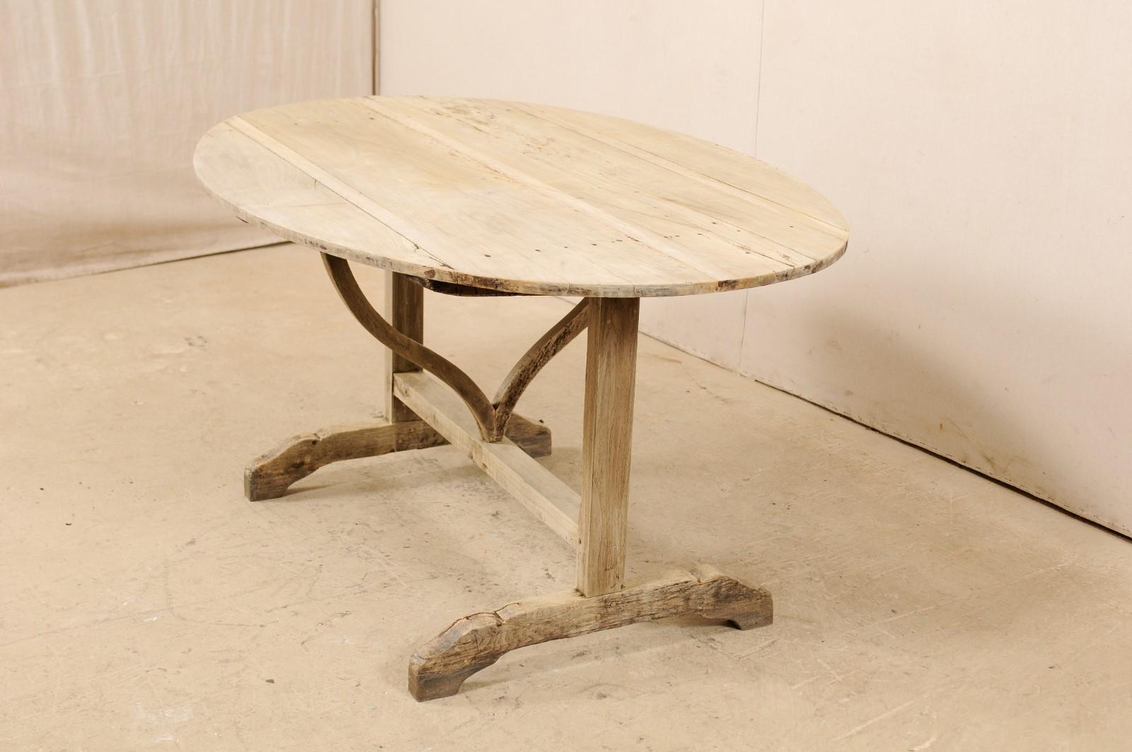 French 19th Century Oval-Shaped Wine Tasting Tilt-Top Table 2