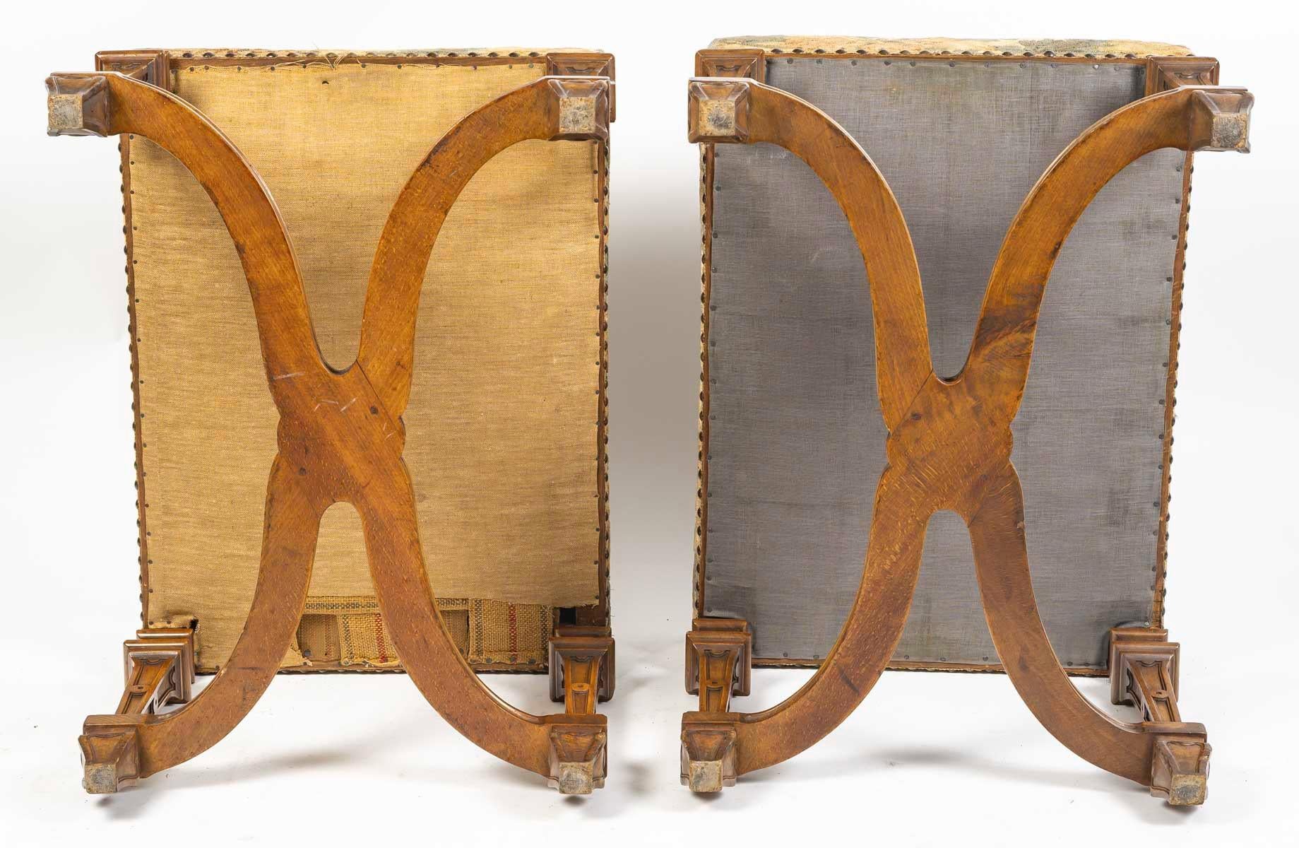 A French 19th Century Pair of Louis XIV Style Stools 4