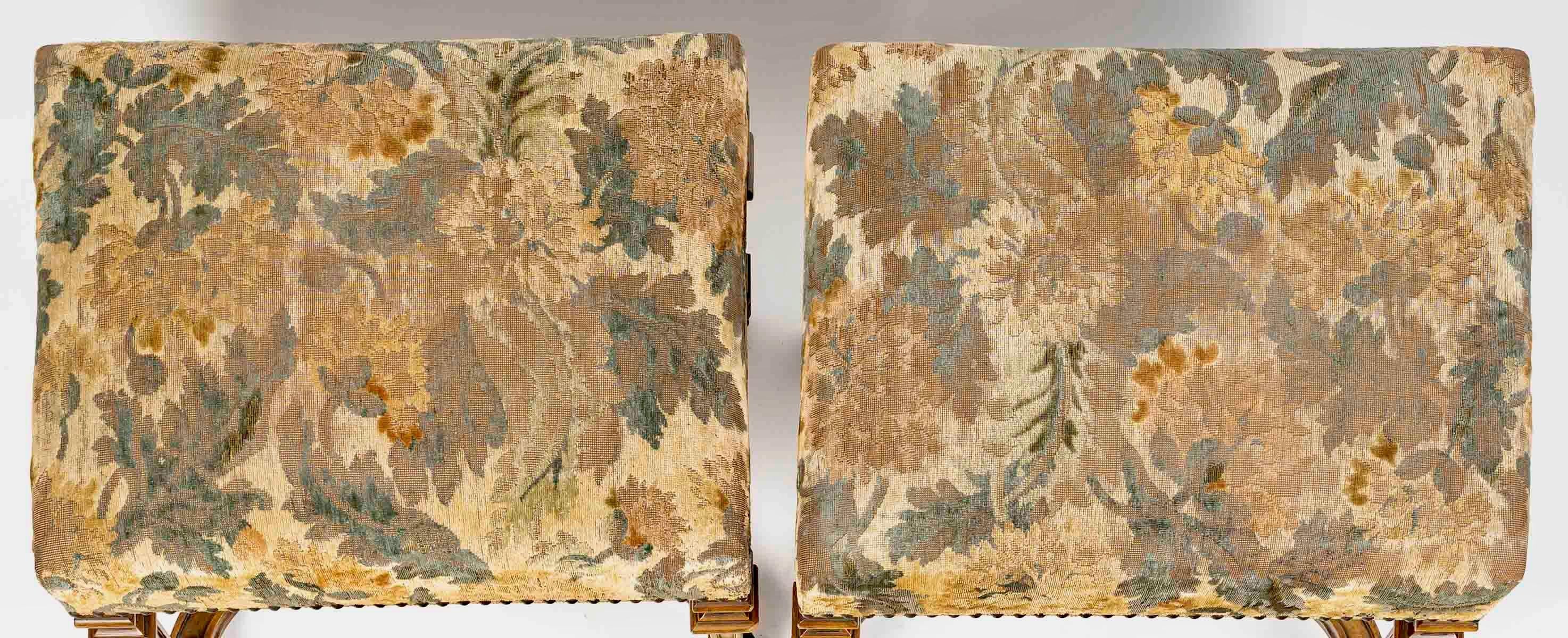 A French 19th Century Pair of Louis XIV Style Stools 1
