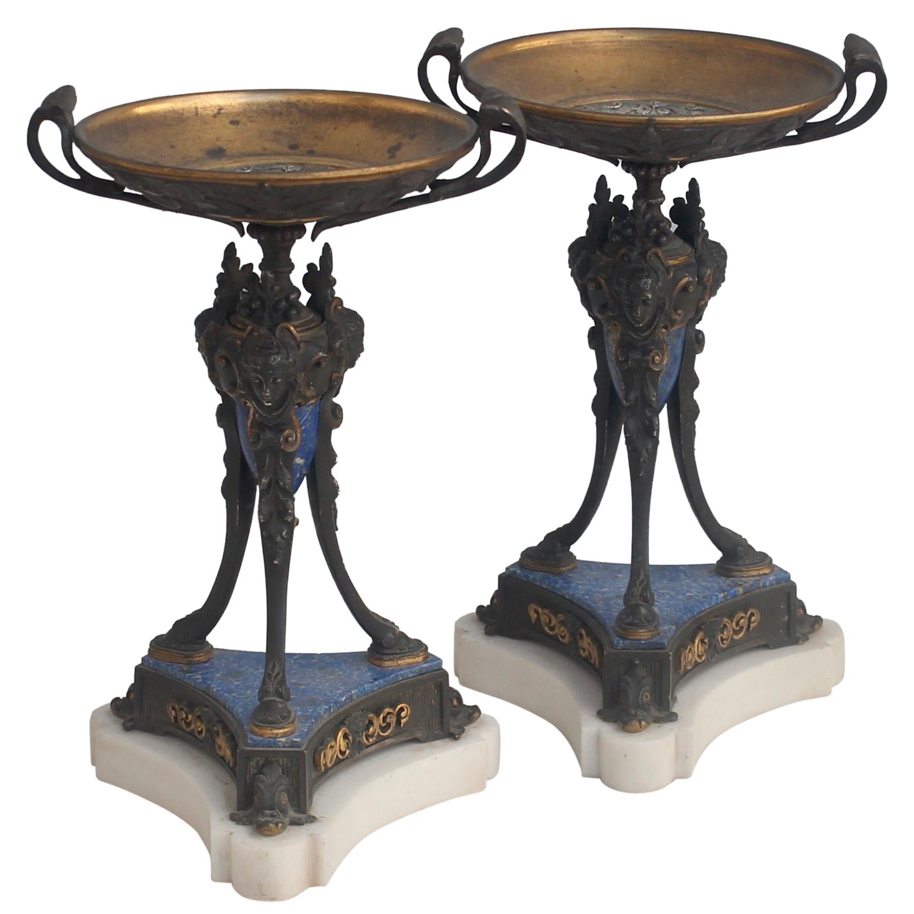 French 19th Century Pair of Tazzas