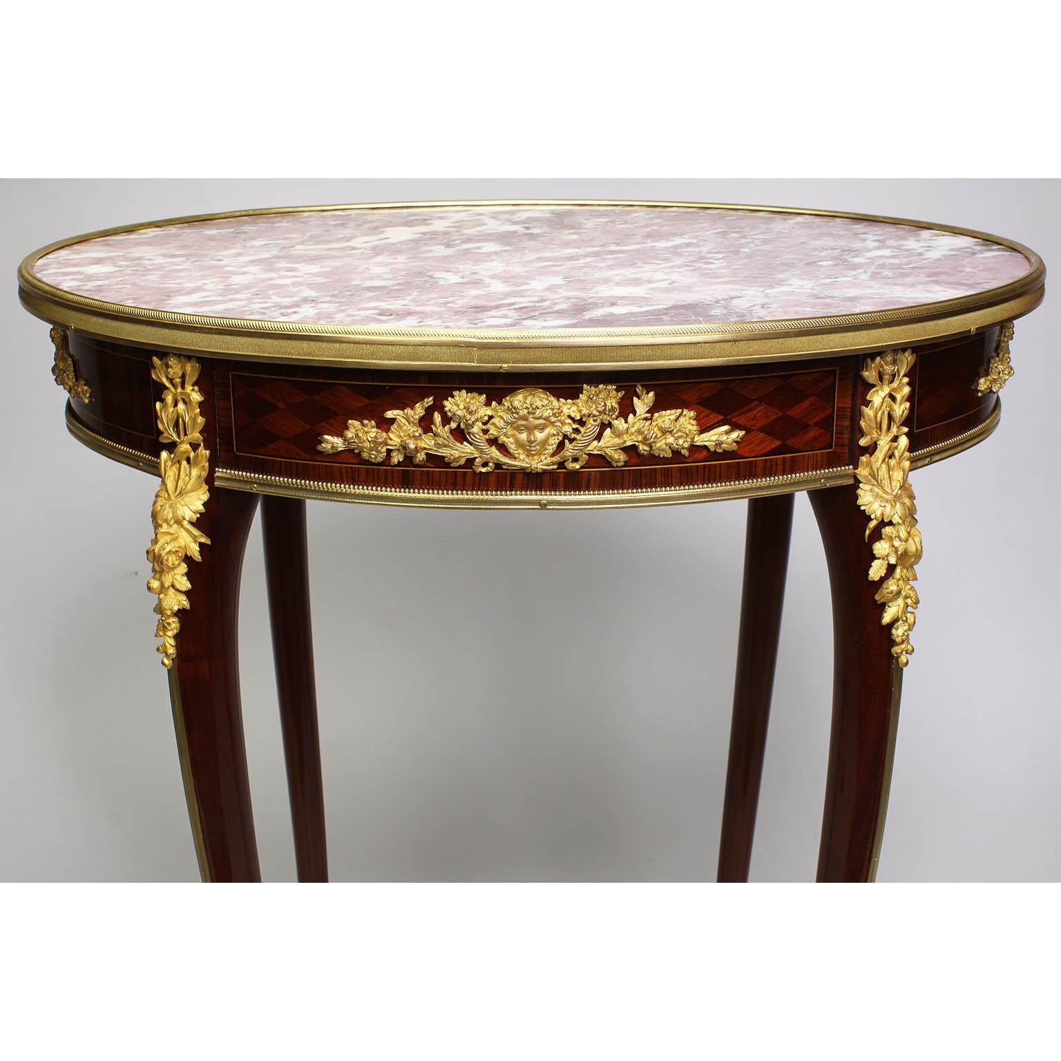 French 19th Century Parquetry & Ormolu Mounted Side Table Attr. François Linke For Sale 4