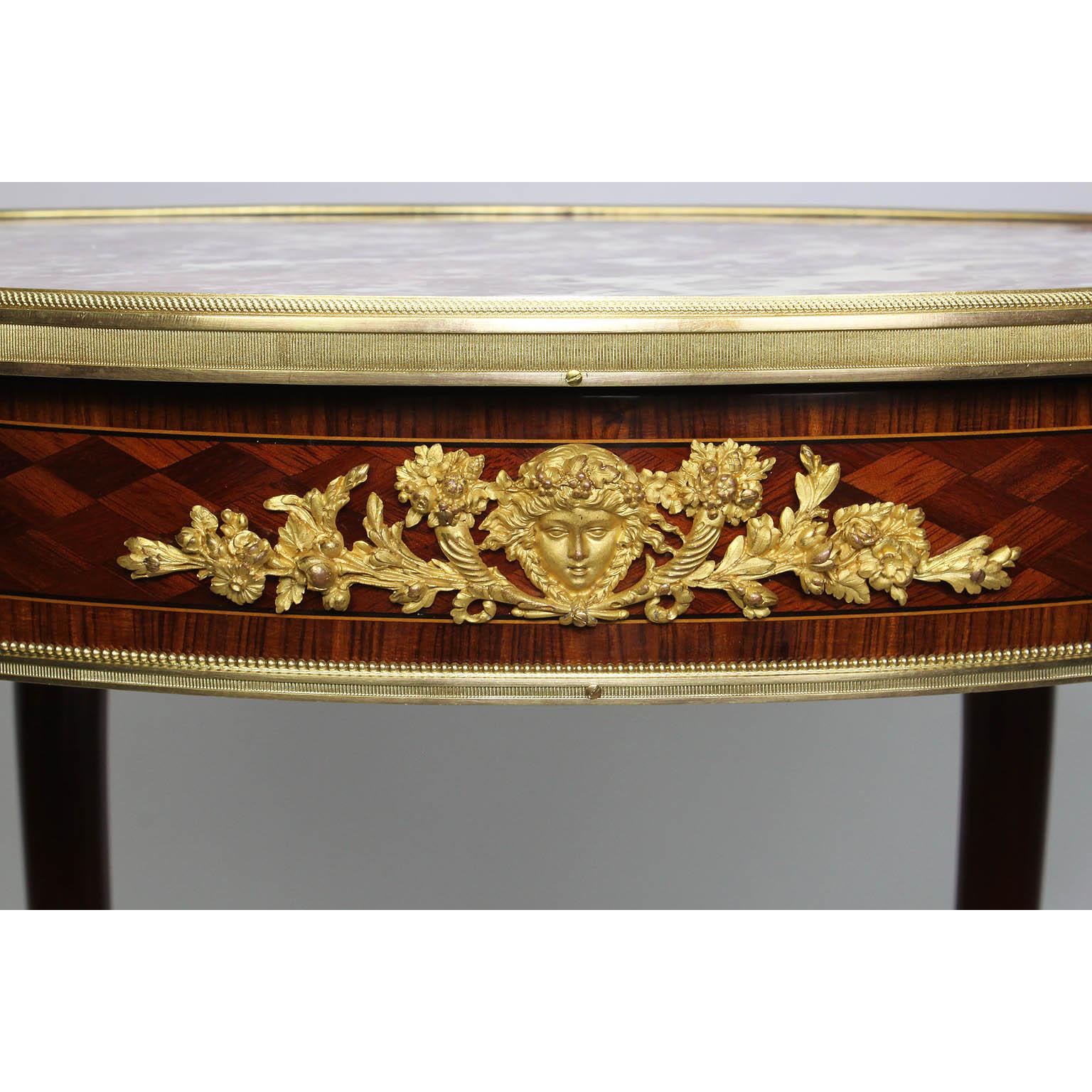 French 19th Century Parquetry & Ormolu Mounted Side Table Attr. François Linke For Sale 6