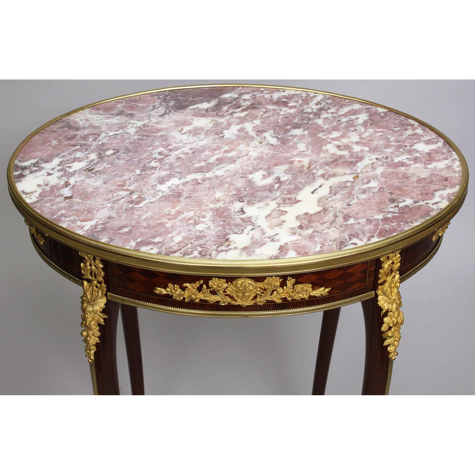 French 19th Century Parquetry & Ormolu Mounted Side Table Attr. François Linke For Sale 1