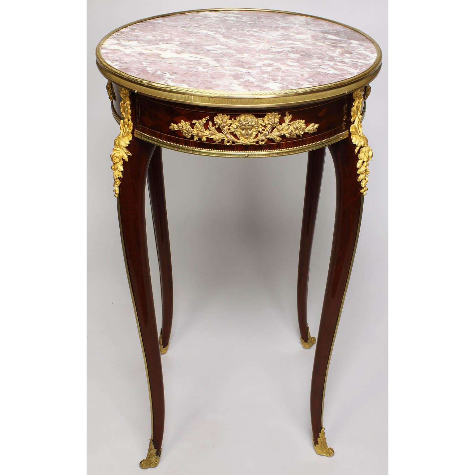 French 19th Century Parquetry & Ormolu Mounted Side Table Attr. François Linke For Sale 2