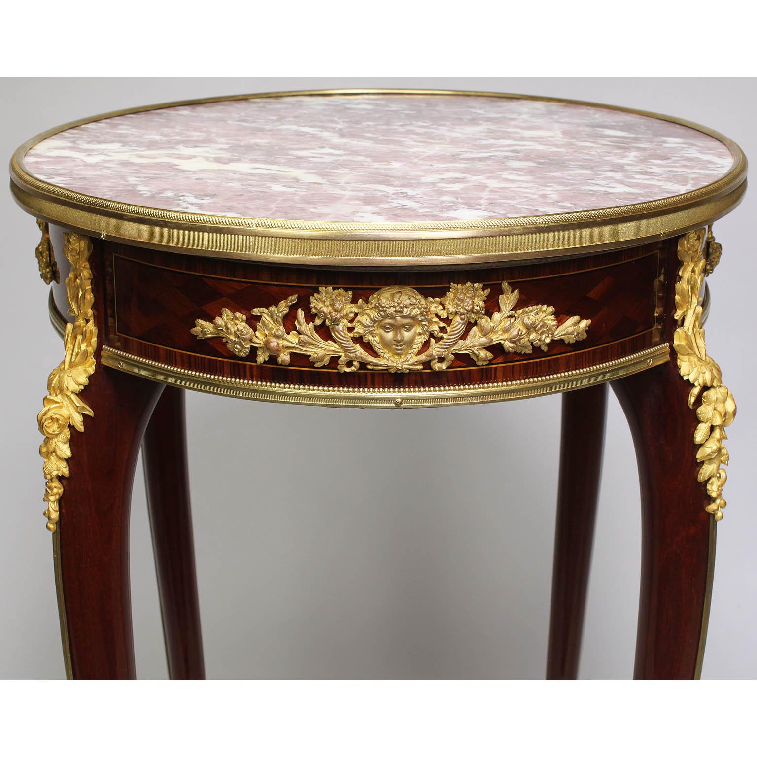 French 19th Century Parquetry & Ormolu Mounted Side Table Attr. François Linke For Sale 3