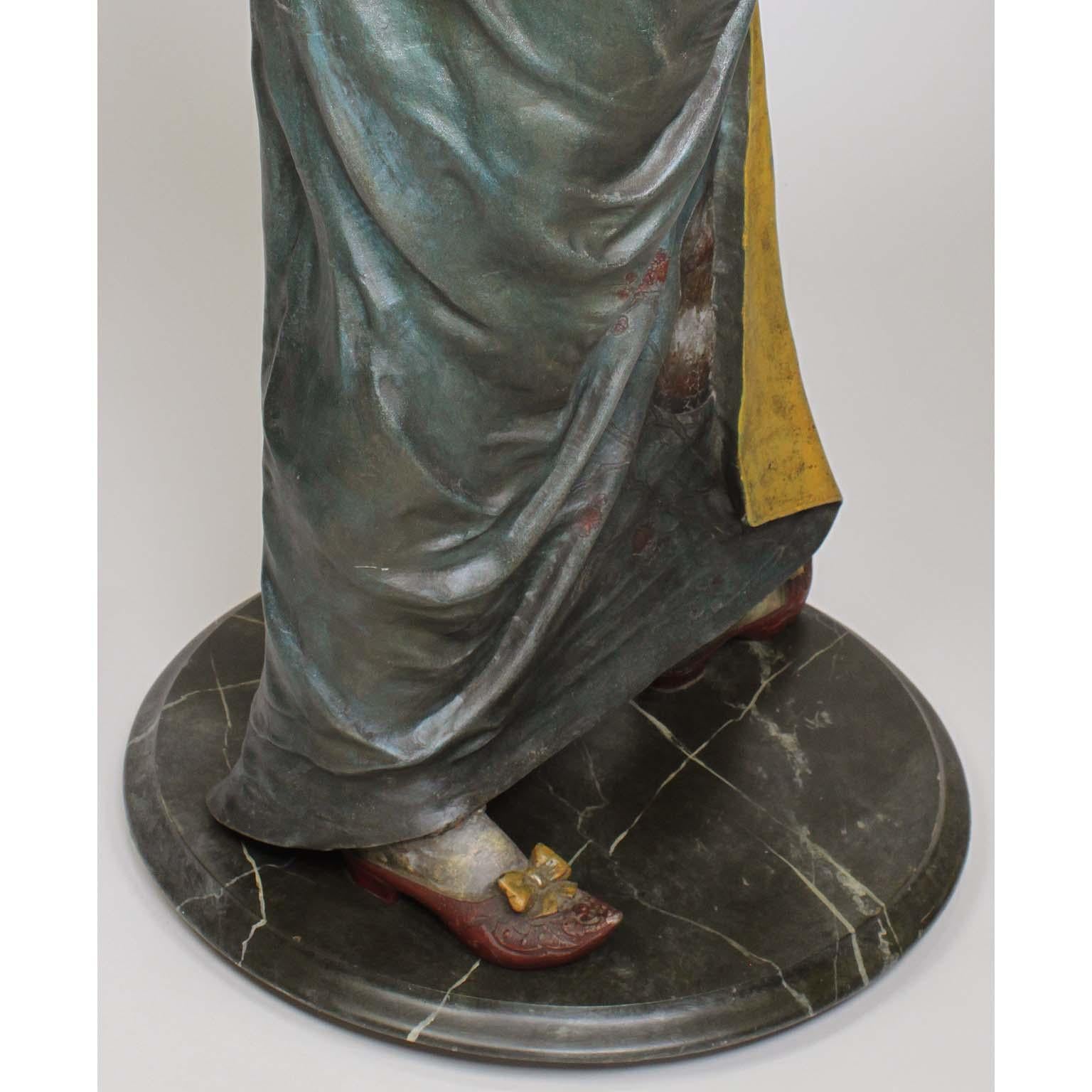 French 19th Century Polychromed Life-Size Figure of a Geisha, Charles Massé For Sale 10