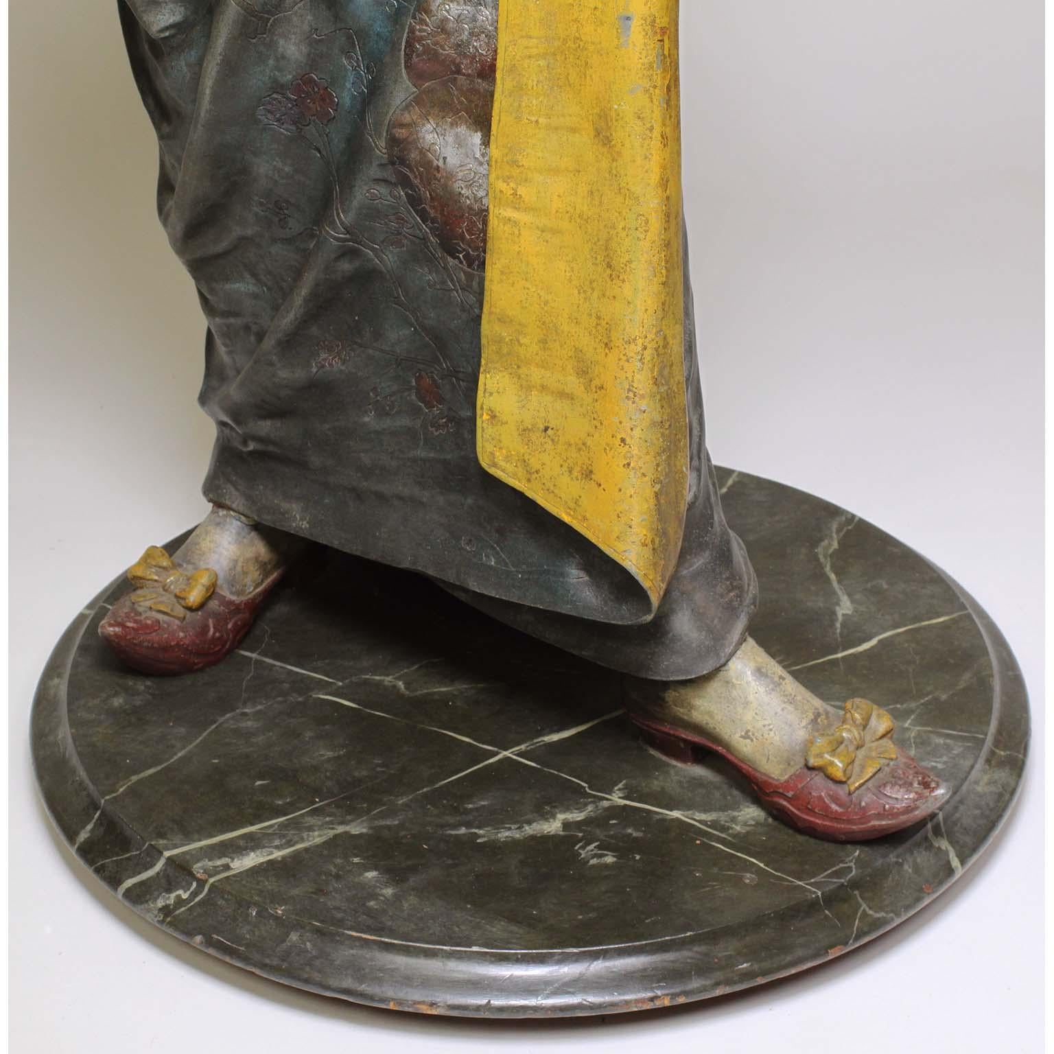 French 19th Century Polychromed Life-Size Figure of a Geisha, Charles Massé In Good Condition For Sale In Los Angeles, CA