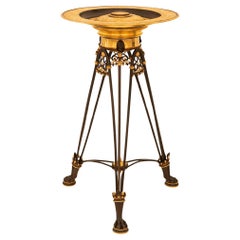 A French 19th century Renaissance st. patinated Bronze Ormolu Tazza/side table