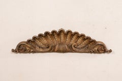 French, 19th Century, Scalloped-Shell Carved Wood Pediment Fragment