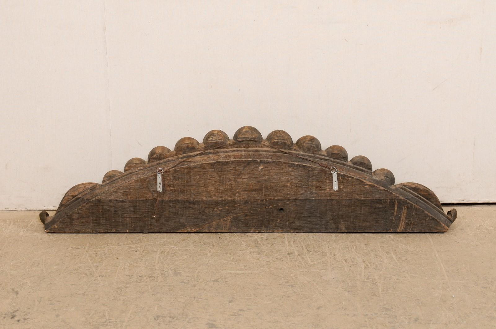 French, 19th Century, Scalloped-Shell Carved Wood Pediment Fragment 5