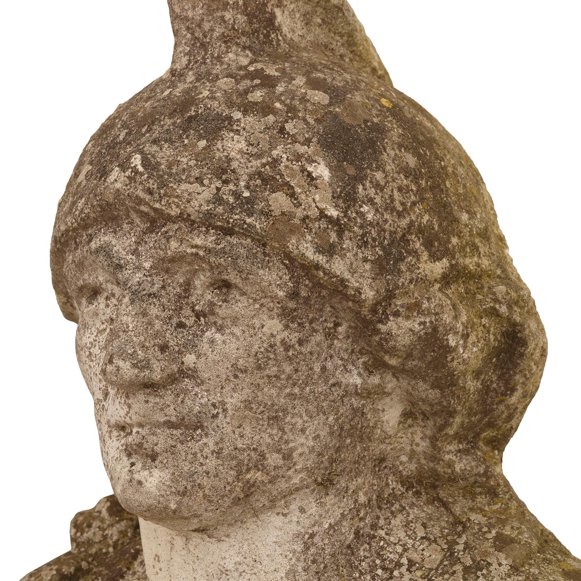A French 19th century Stone warrior statue For Sale 1