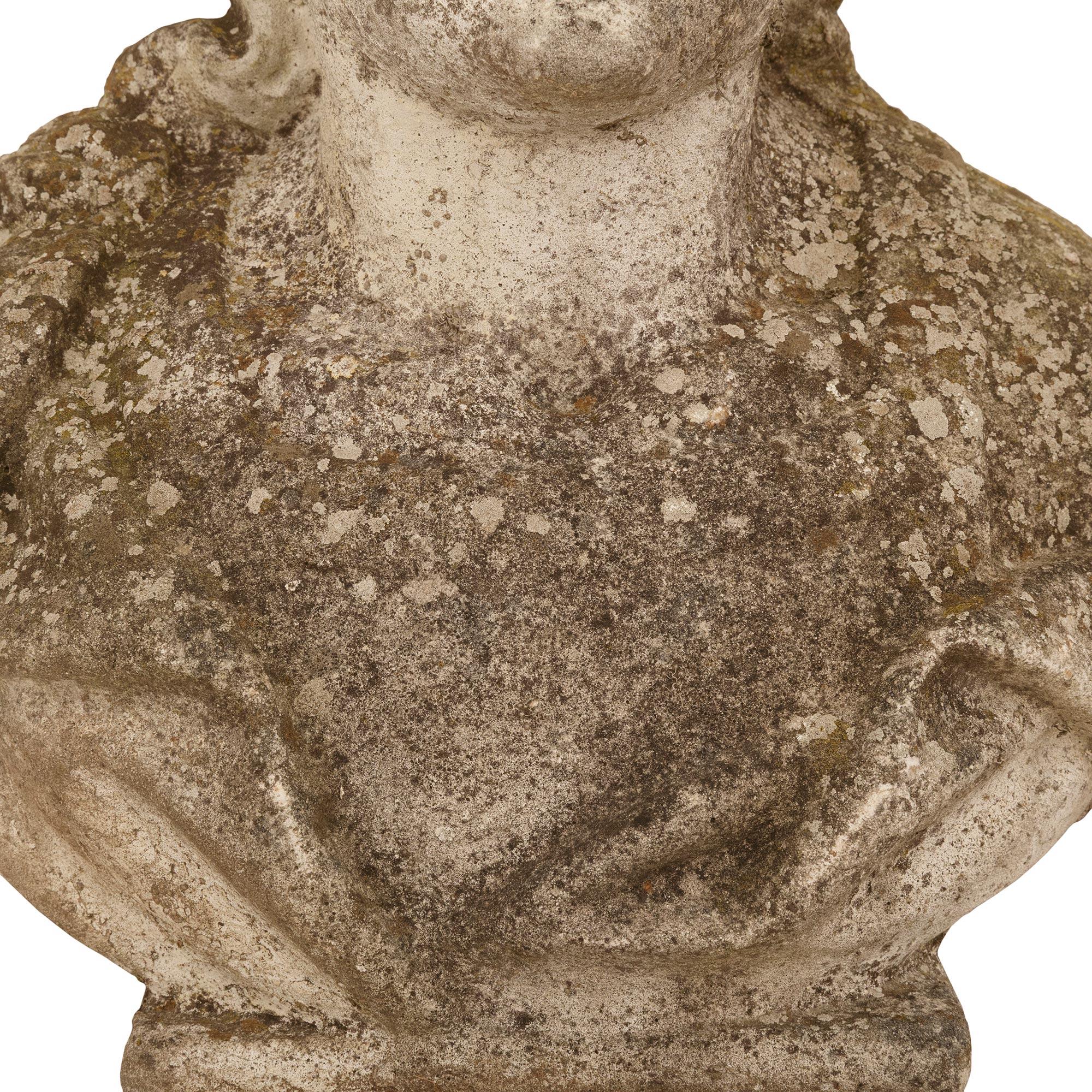 A French 19th century Stone warrior statue For Sale 2