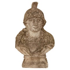 A French 19th century Stone warrior statue