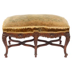 French 19th Century Two-Seater Natural Wood Bench
