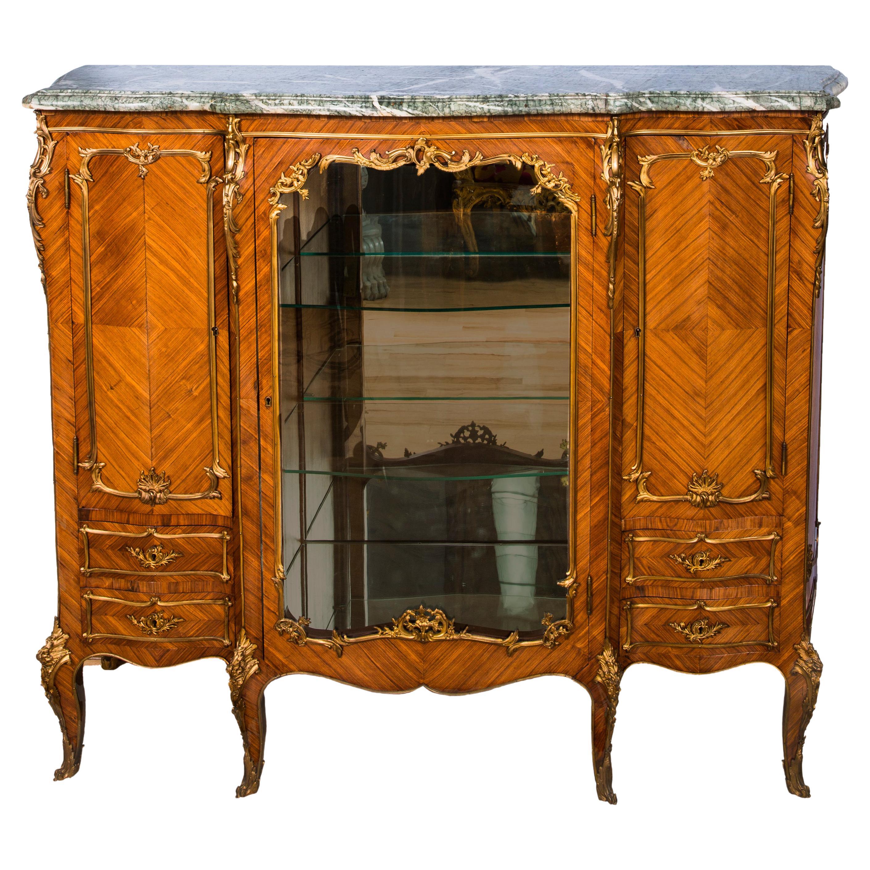 French 19th Century Vitrine Display Cabinet Showcase by Conquet For Sale