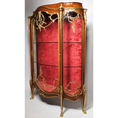French 19th-20th Century Louis XV Style Kingwood and Ormolu Mounted Vitrine