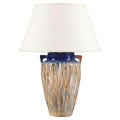 A French 20th Century Art Pottery Drip Glaze Table Lamp