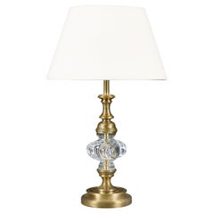Lampe en verre et laiton de Baccarat du 20e siècle