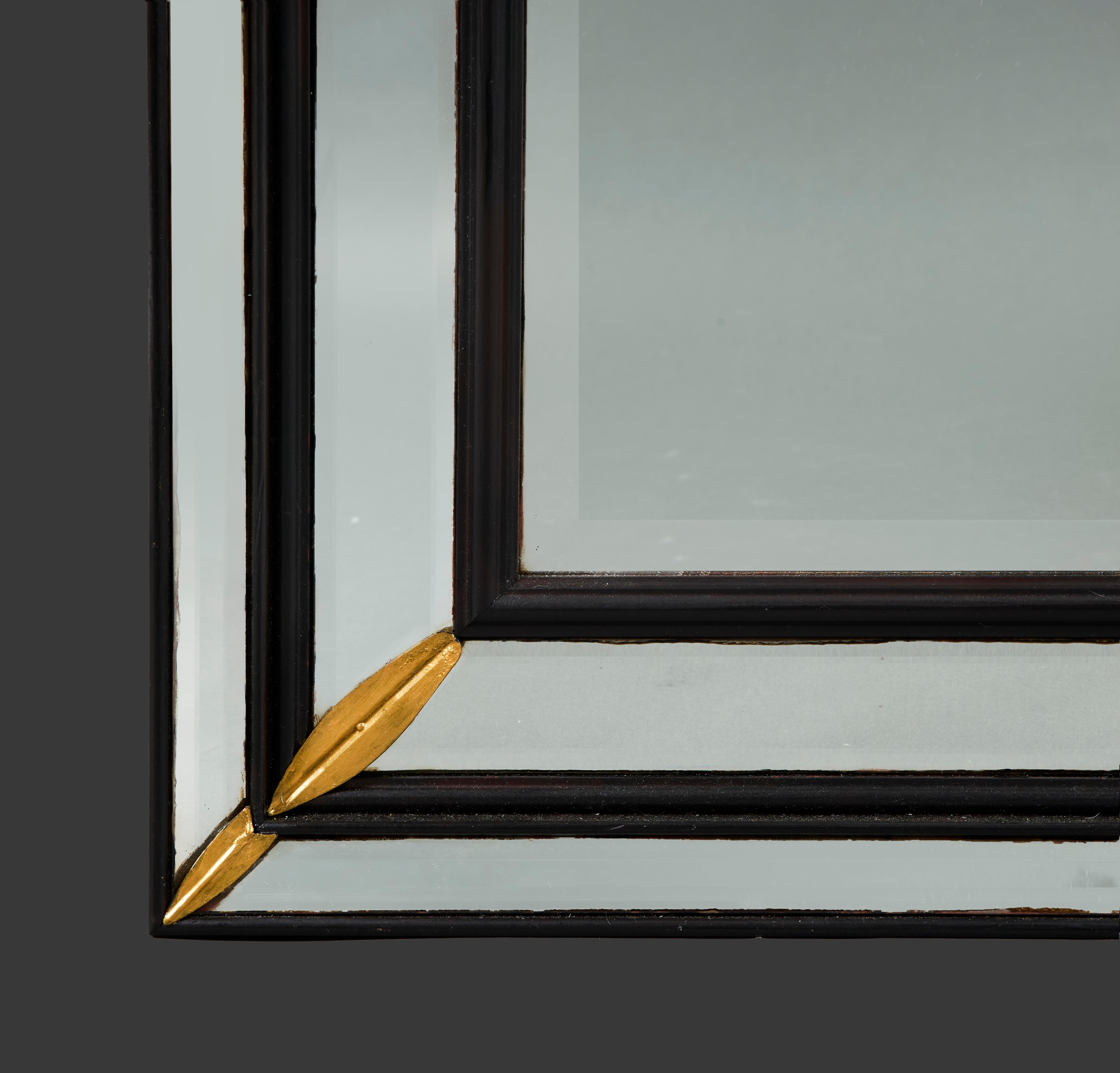 Français Miroir rectangulaire ébonisé de la Maison Charles, France, 20e siècle en vente