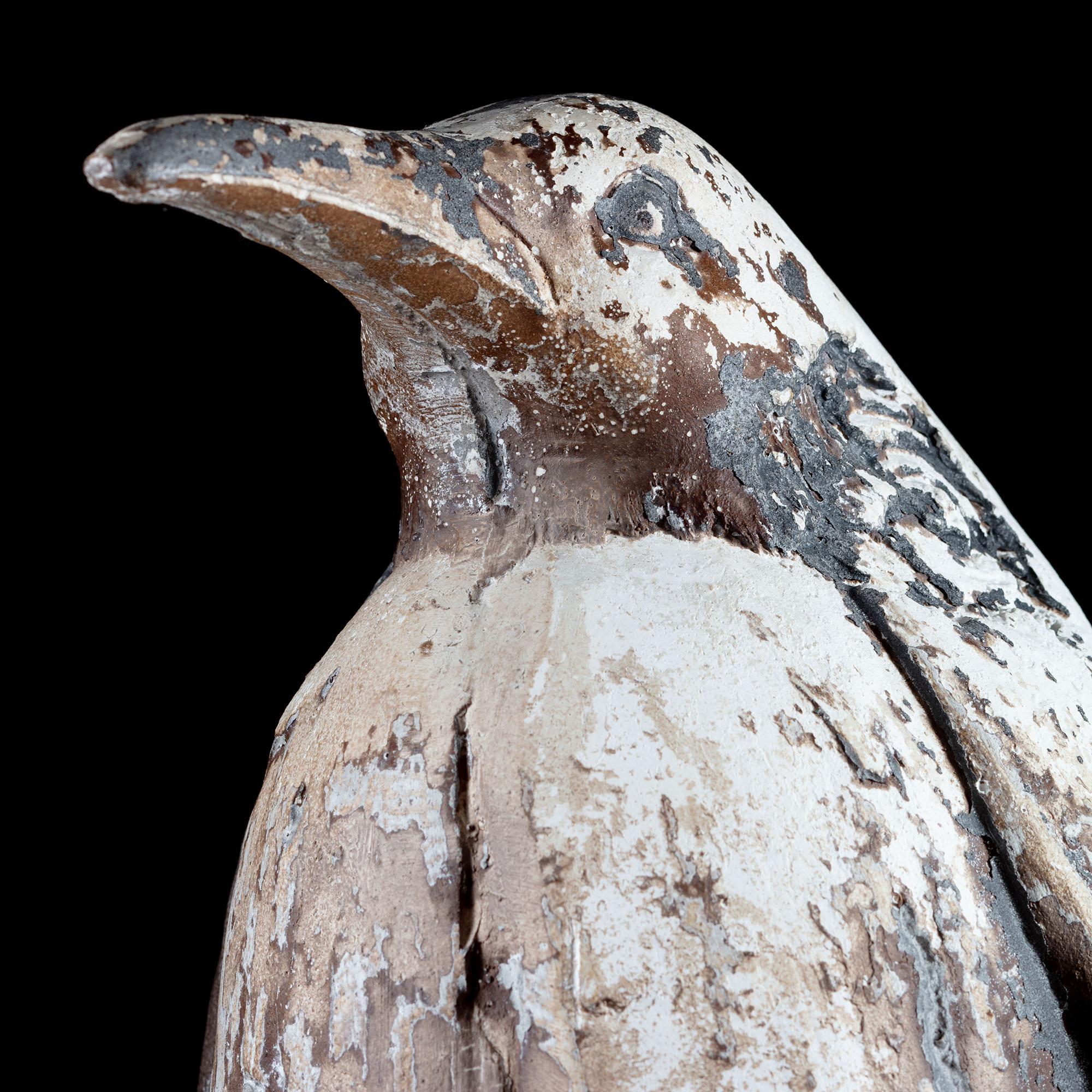 French 20th Century Plaster Sculpture of an Emperor Penguin with Paint Residue 1