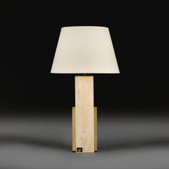 A French 20th Century Travertine Stone Table Lamp