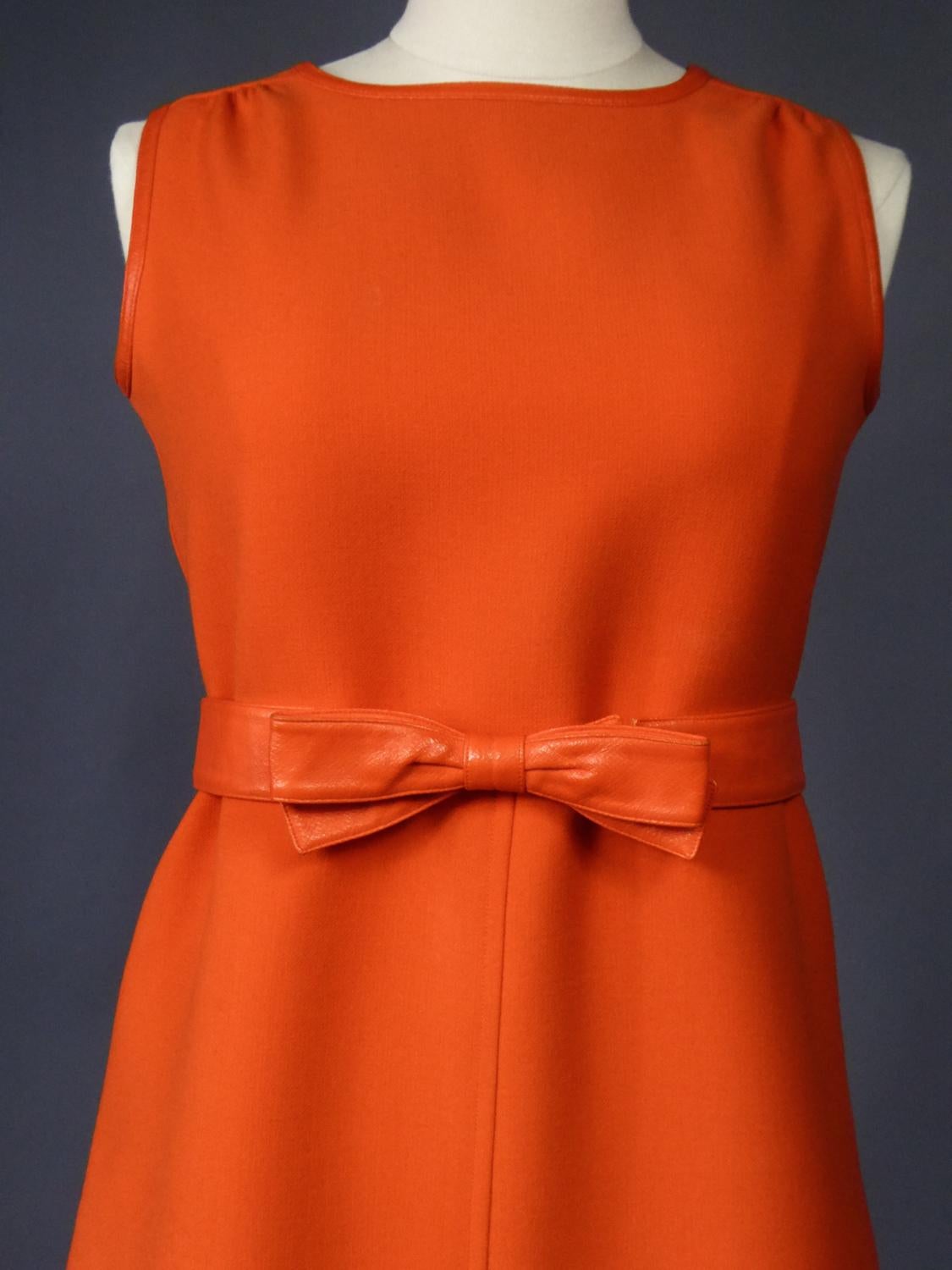 Robe française André Courrèges Couture Future numérotée 0045426 Circa 1970/1972 en vente 2