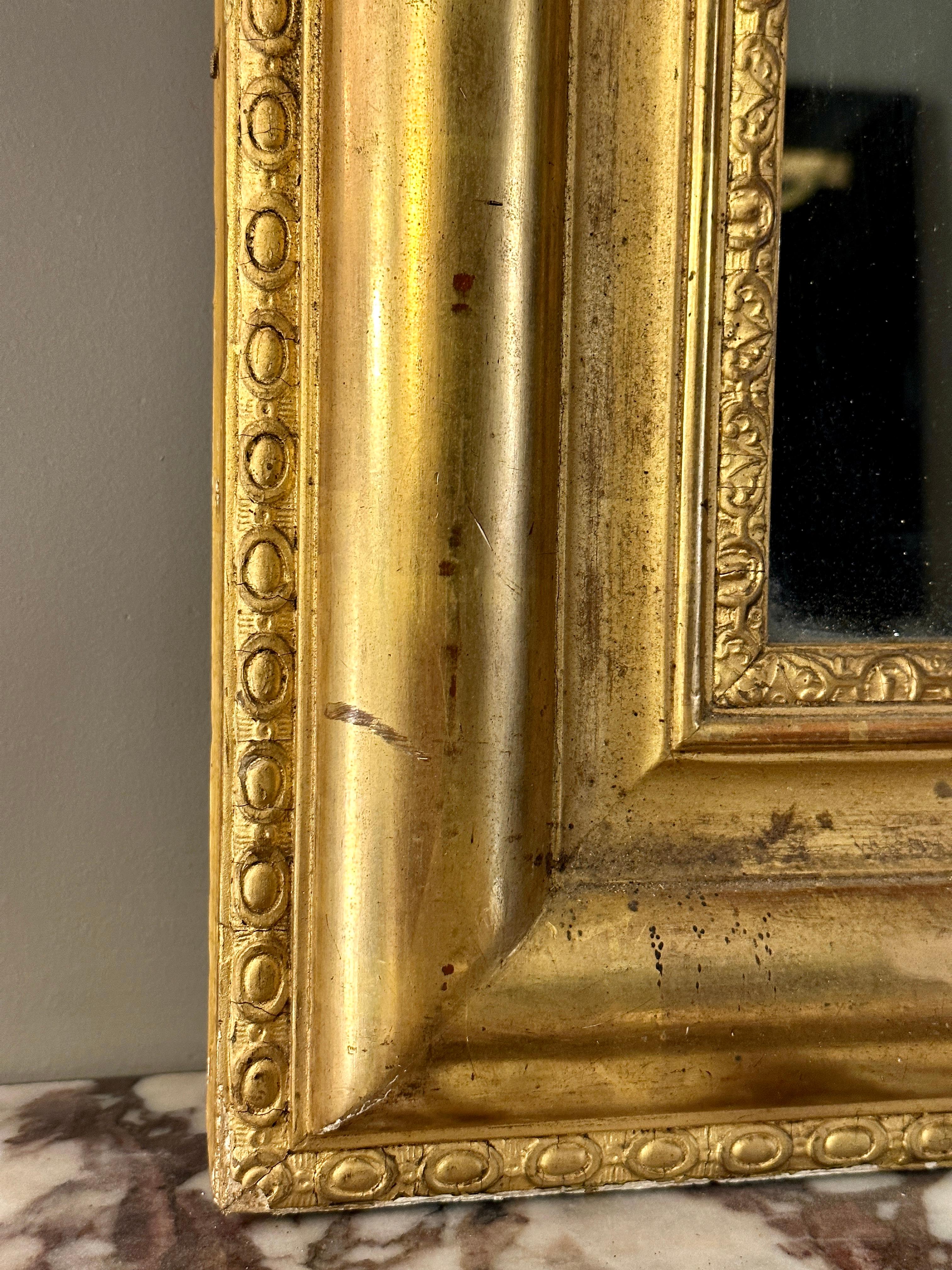 A French Antique Louis Philippe Domed Top Gold Gilt Mirror  3