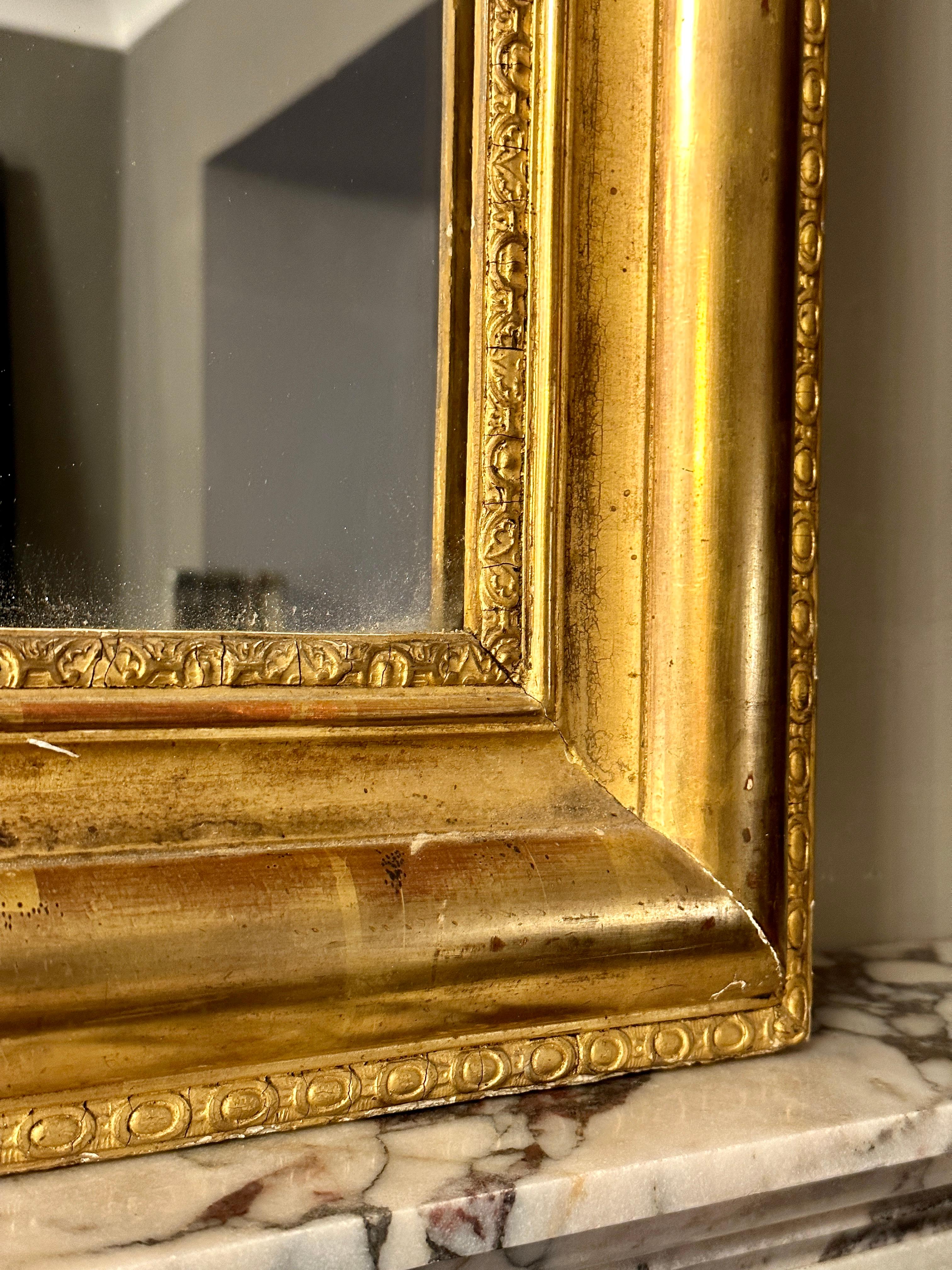 A French Antique Louis Philippe Domed Top Gold Gilt Mirror  4