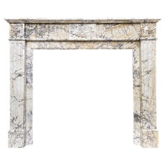 French Antique Louis XVI Style Marble Fireplace Mantel