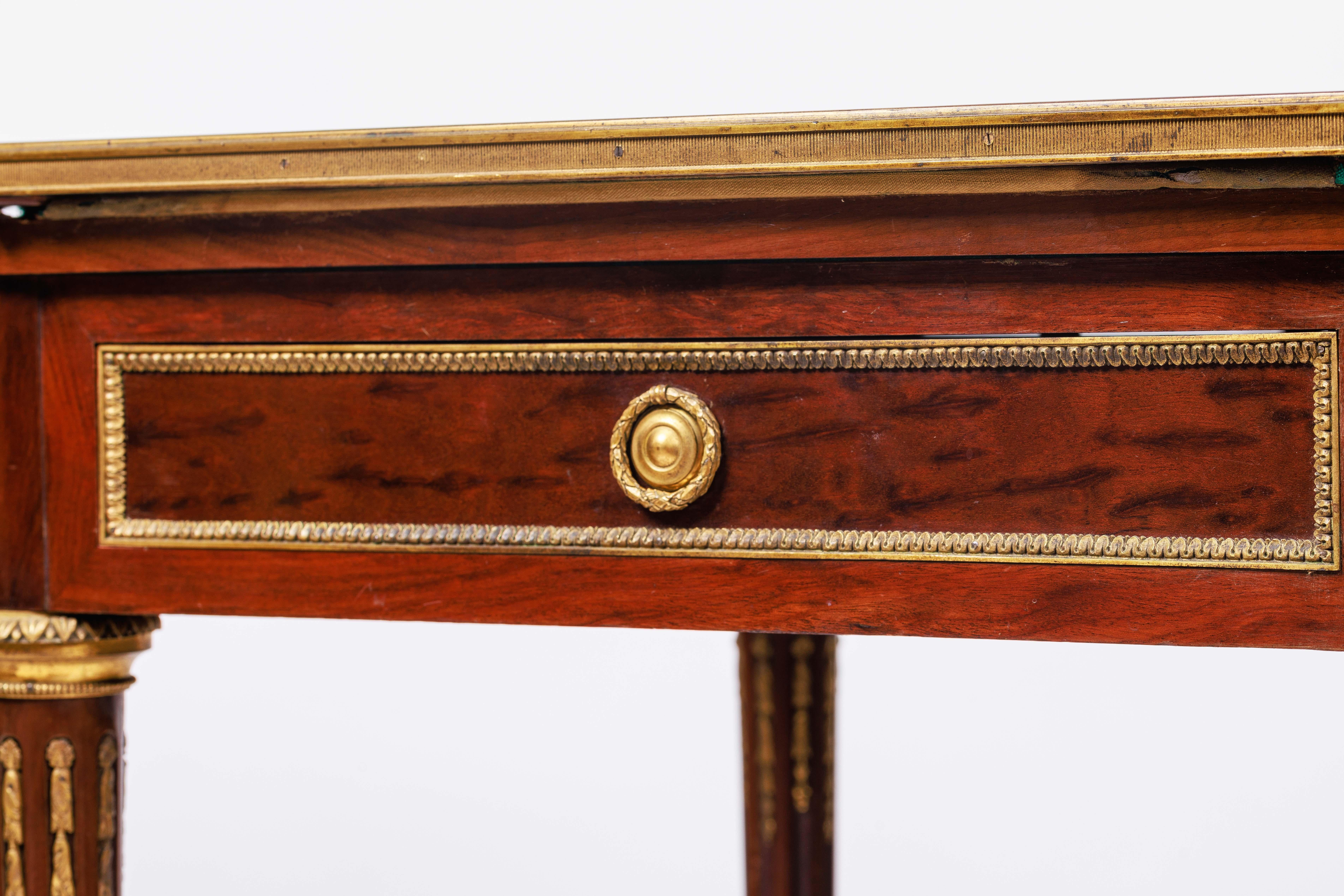 French Antique Ormolu-Mounted Mahogany Envelope Games Card Table, C. 1870 10