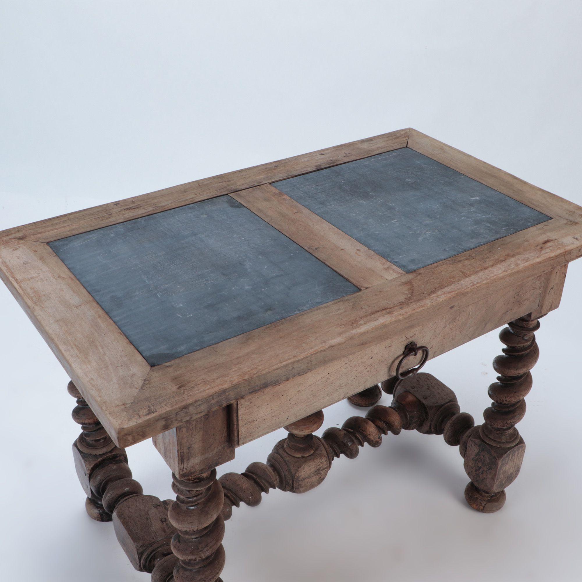 19th Century French Antique Stone Top Table with Twisted Legs, circa 1880