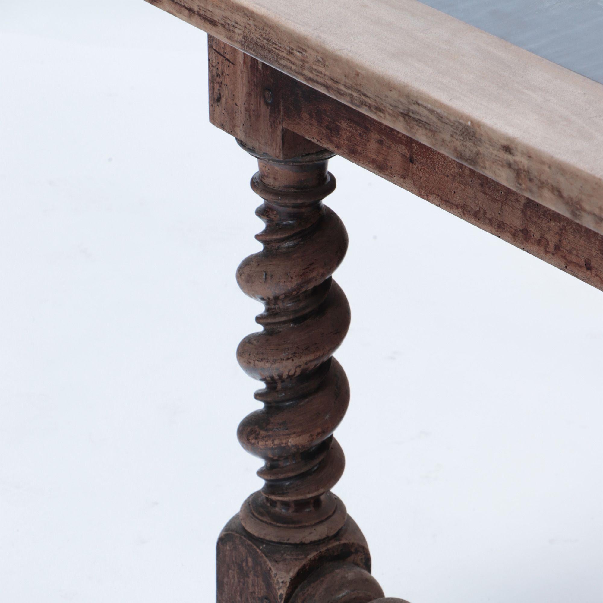 French Antique Stone Top Table with Twisted Legs, circa 1880 1