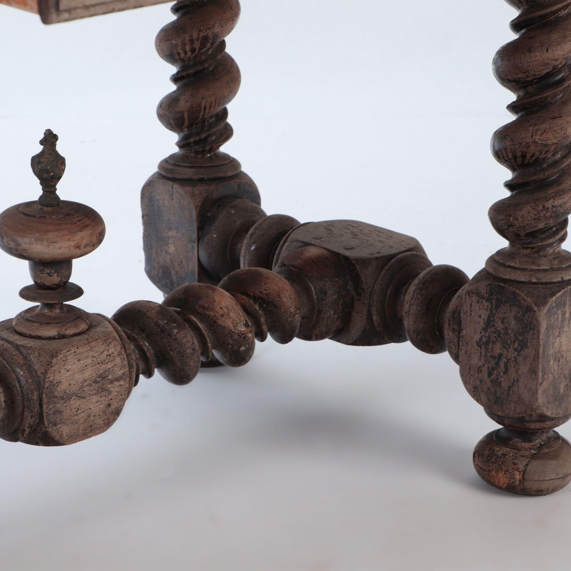 French Antique Stone Top Table with Twisted Legs, circa 1880 2
