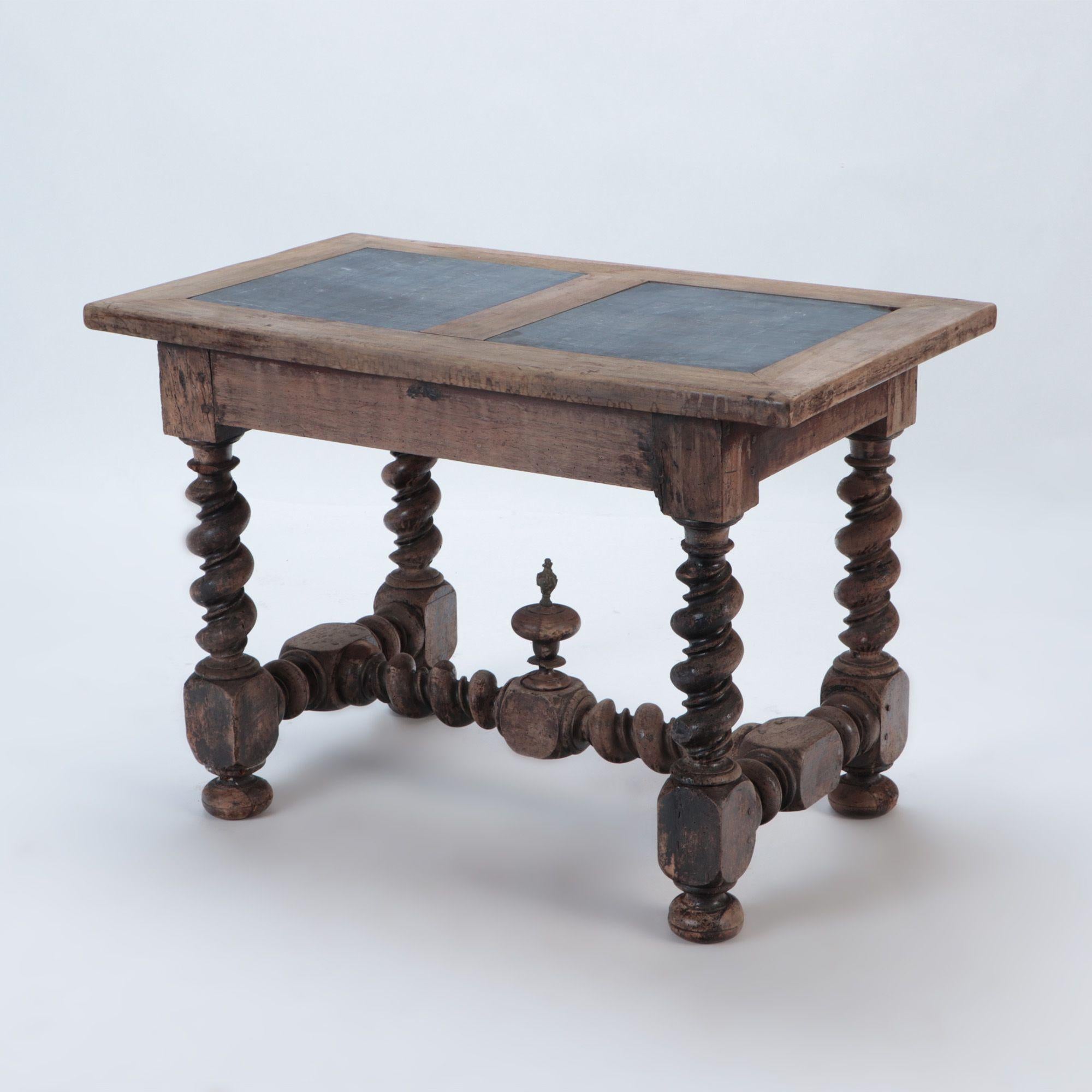 French Antique Stone Top Table with Twisted Legs, circa 1880 4